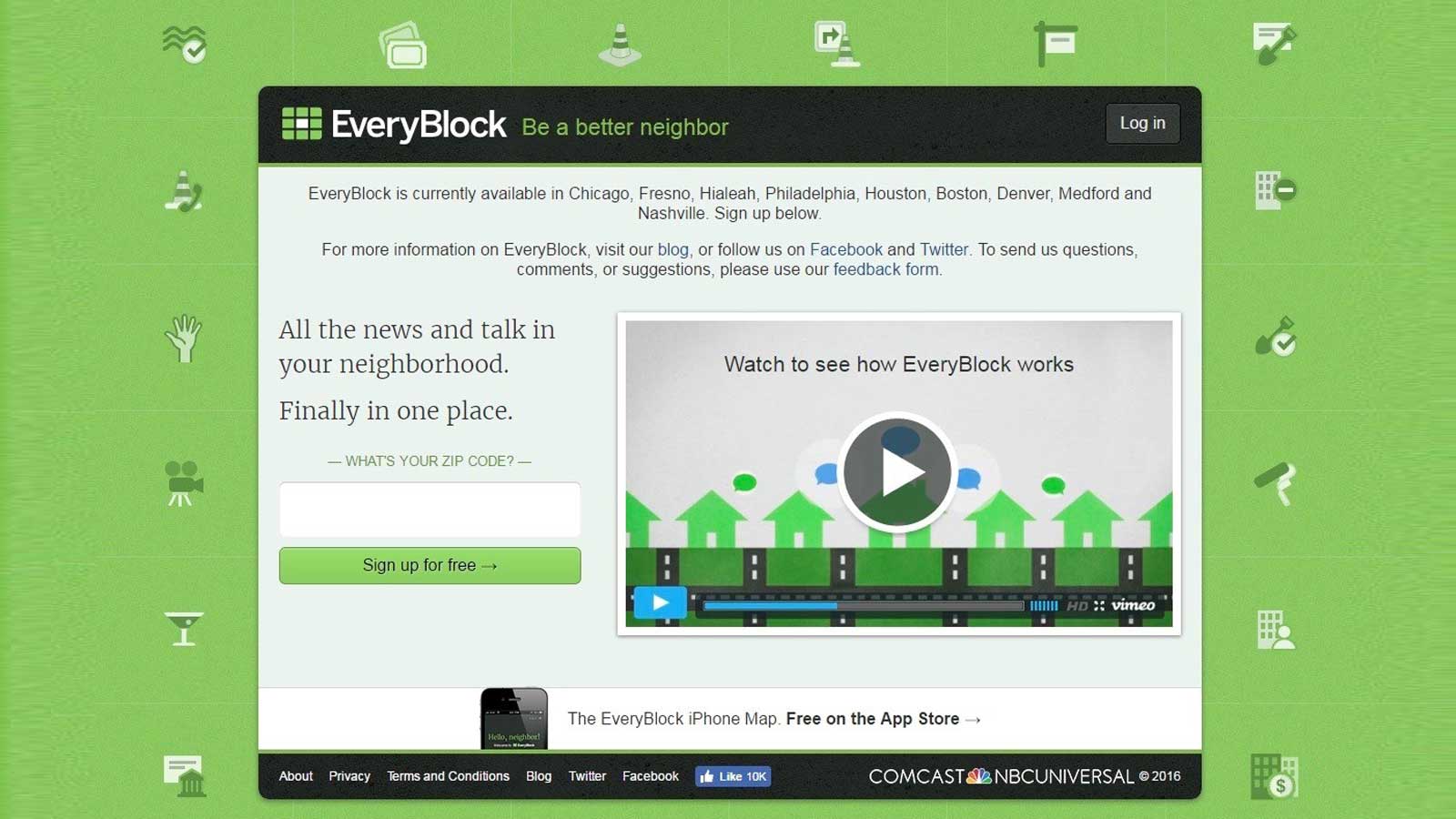 EveryBlock homepage