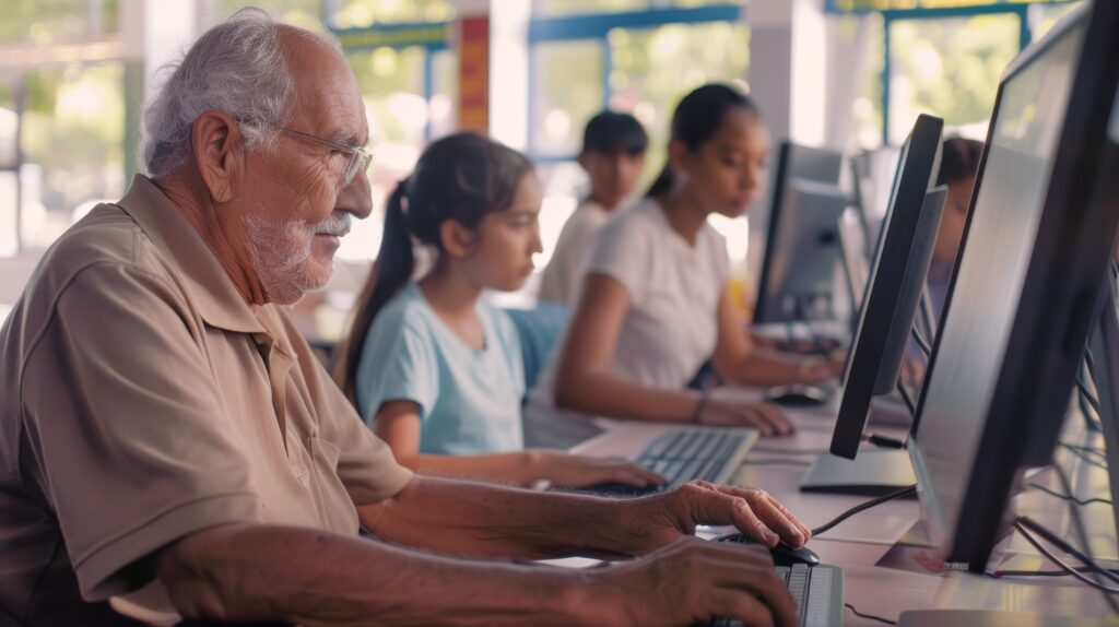 Learners at computers