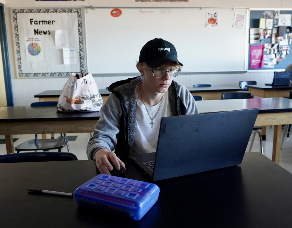 Student participating in Easterseals Colorado's digital literacy and employment training program at Wheat Ridge High School.