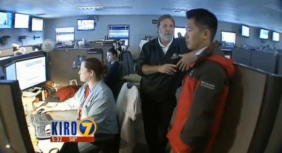 Click on the screenshot to see KIRO TV's story and video about our monitoring center (and what our colleagues at Seattle City Light do before storms as well!)