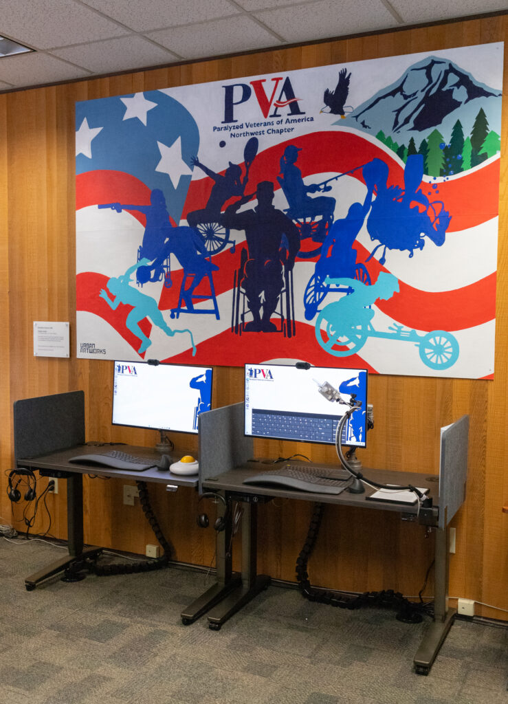 A mural in the Paralyzed Veterans of America.