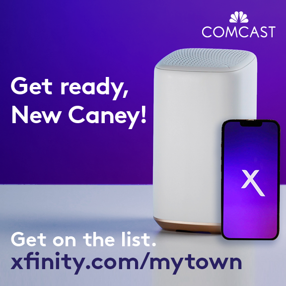 Text: Get ready New Caney! Get on the list. xfinity.com/mytown