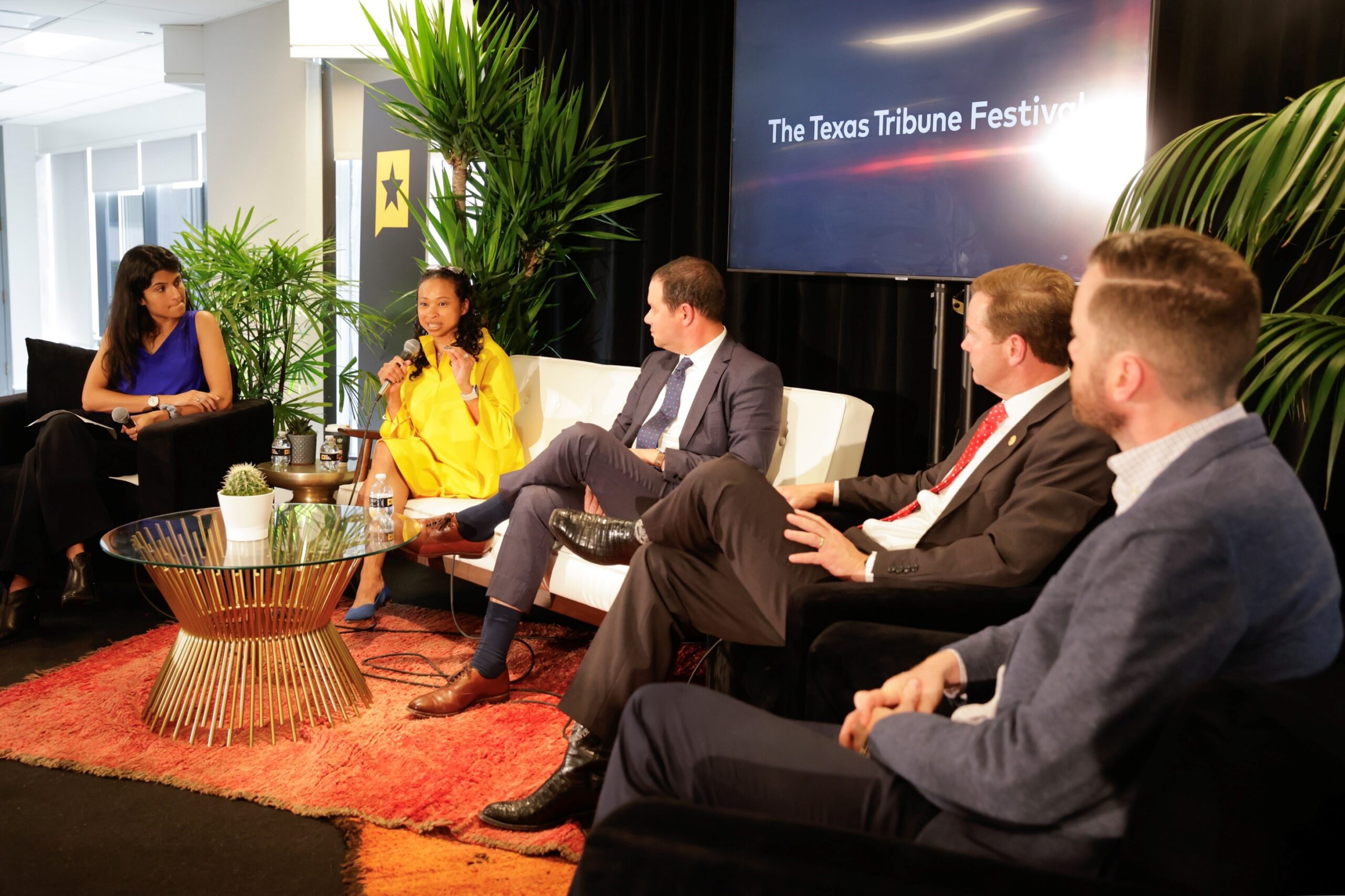 Dalila Wilson-Scott is seen speaking on a Texas Tribune Festival panel in Austin, Texas.