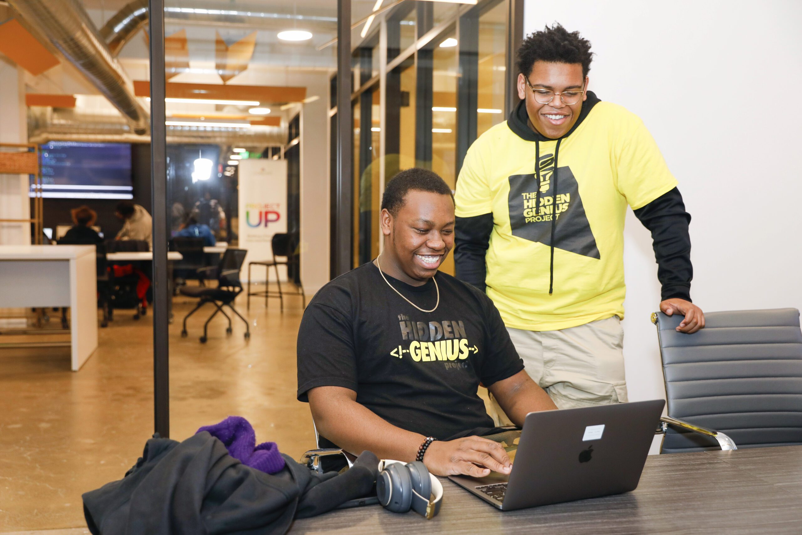 Geniuses learn and practice programming at the Hidden Genius Project. 