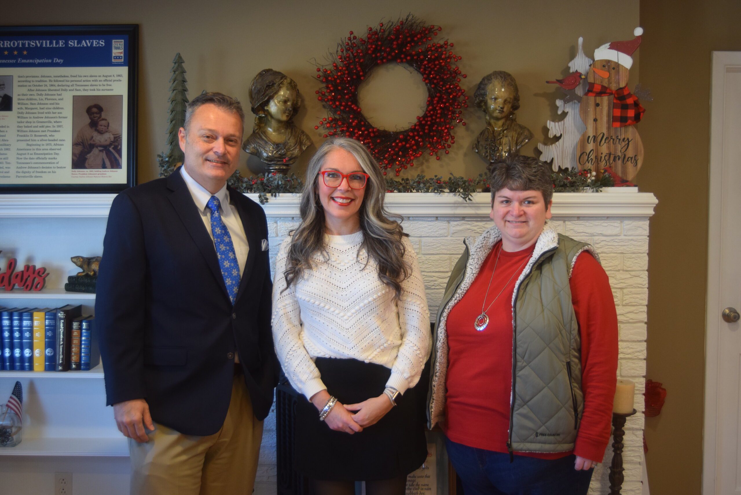 Left to right: Cocke County Mayor Rob Mathis, • Comcast Manager of Government & Regulatory Affairs Courtney Durrett, Parrottsville City Recorder Sharon Peters