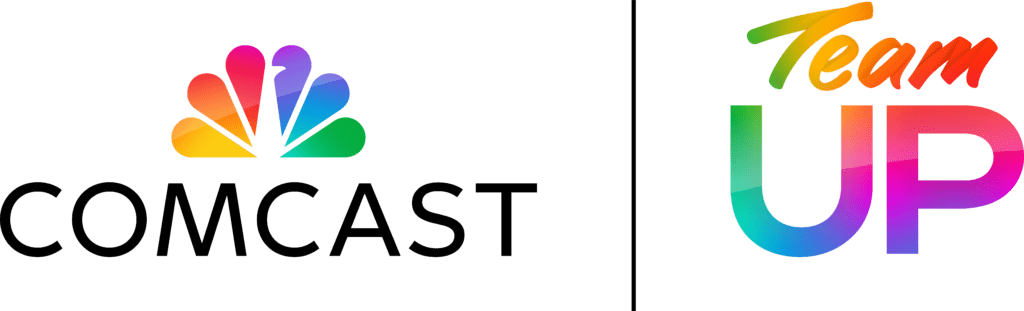Comcast and Team UP logos