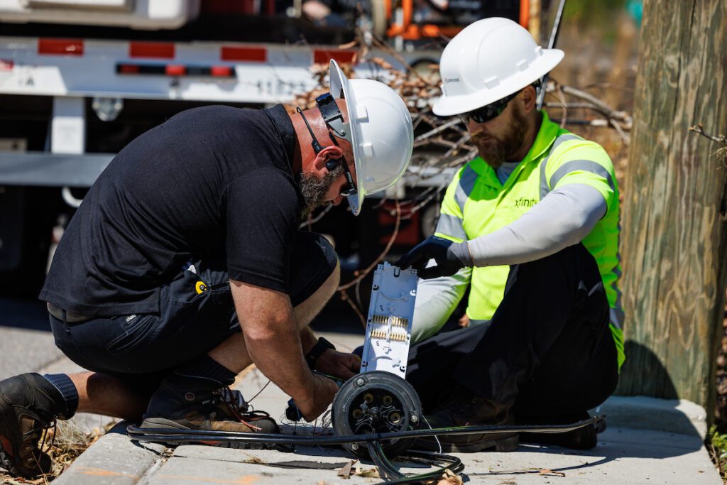 Comcast technicians at work