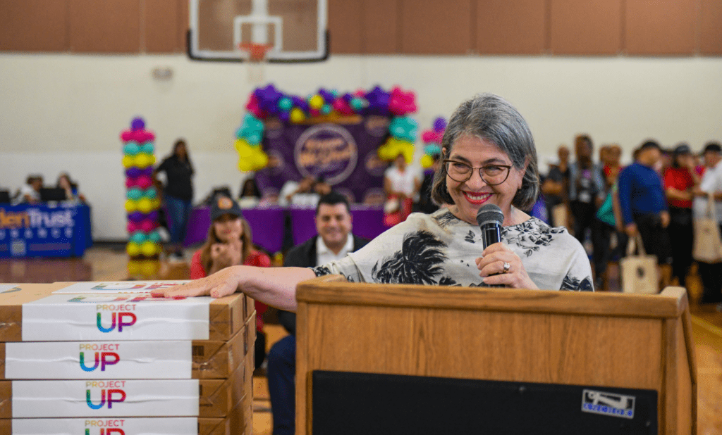 Woman giving a speech