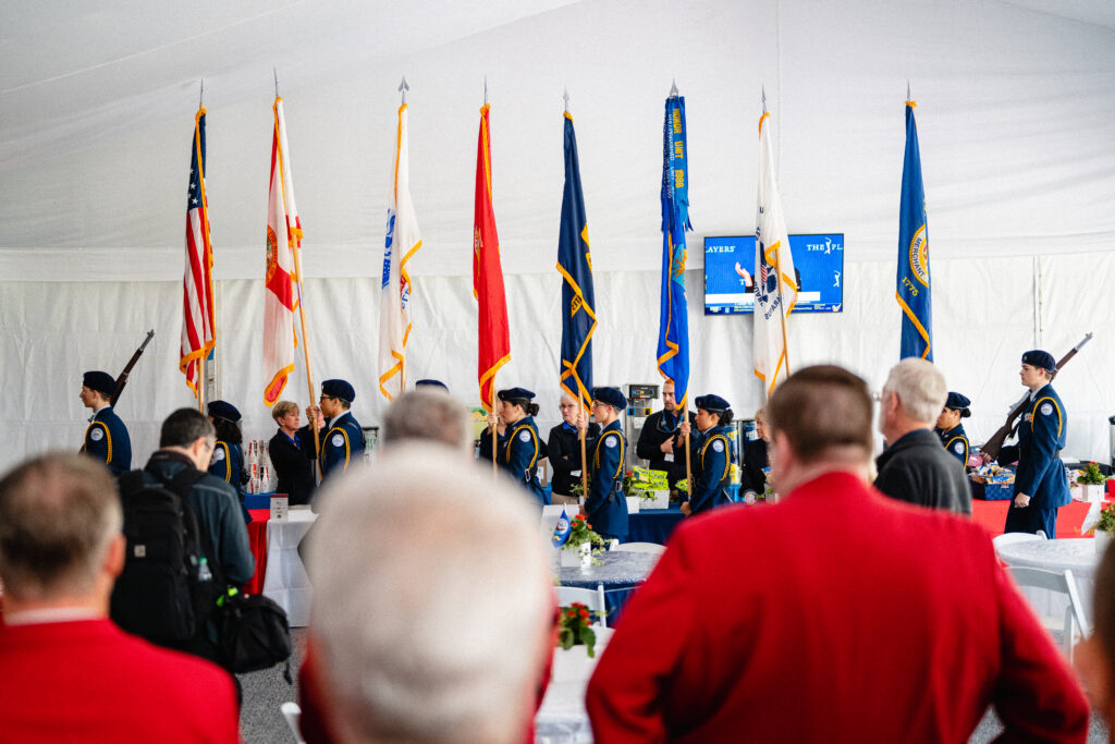JROTC members arrive at event