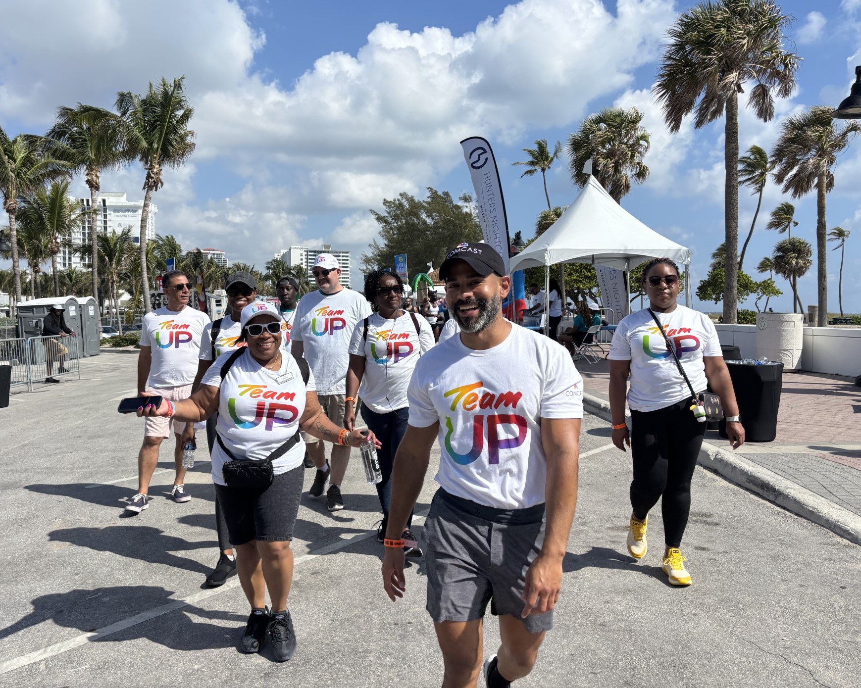 people walking at a street event