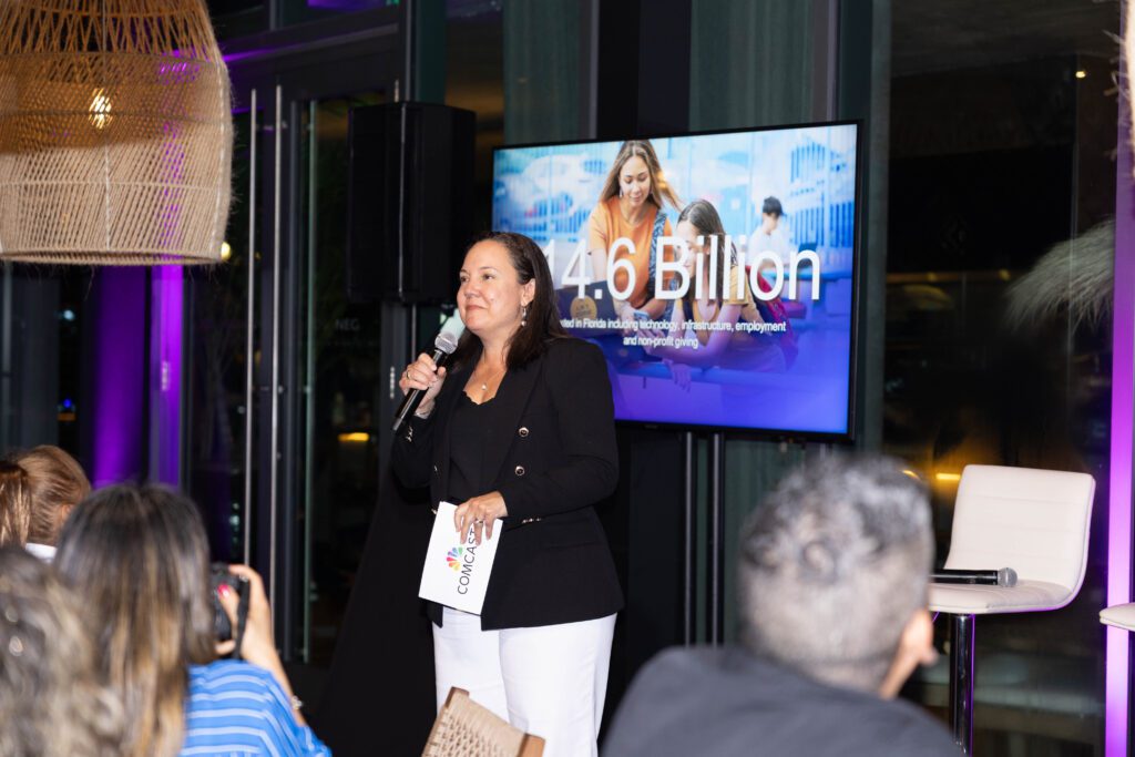 Woman speaking at an event