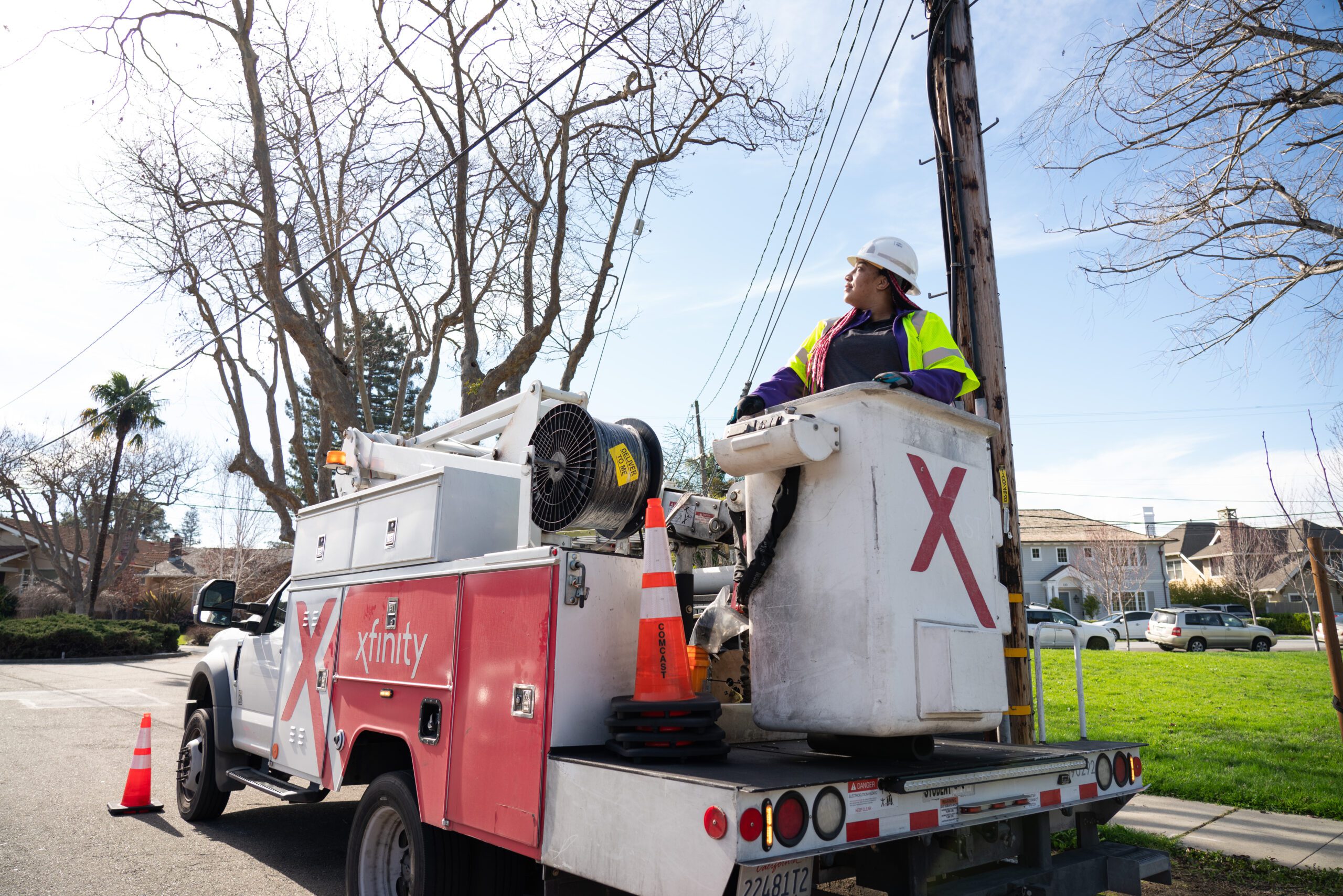 Woman in Xfinity Truck