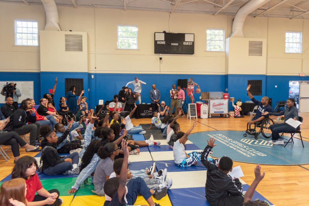 Trevon Jenifer visits youth of Alexandria, VA at an event at the Dunbar Alexandria-Olympic Boys & Girls Club