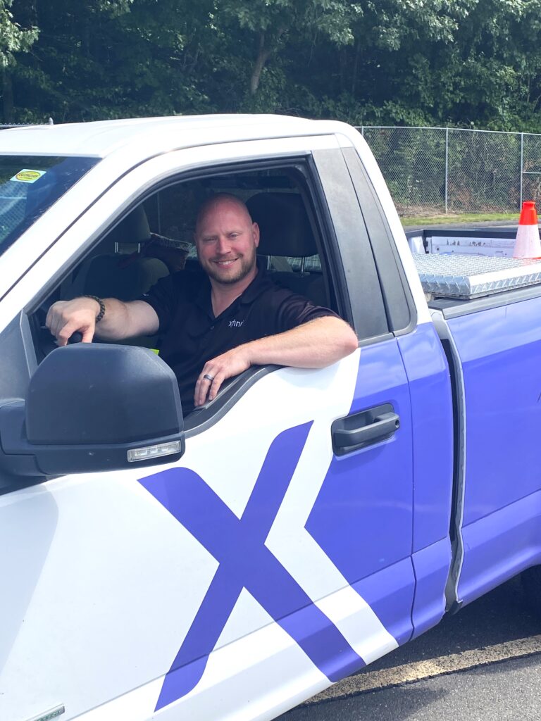 David in an Xfinity vehicle